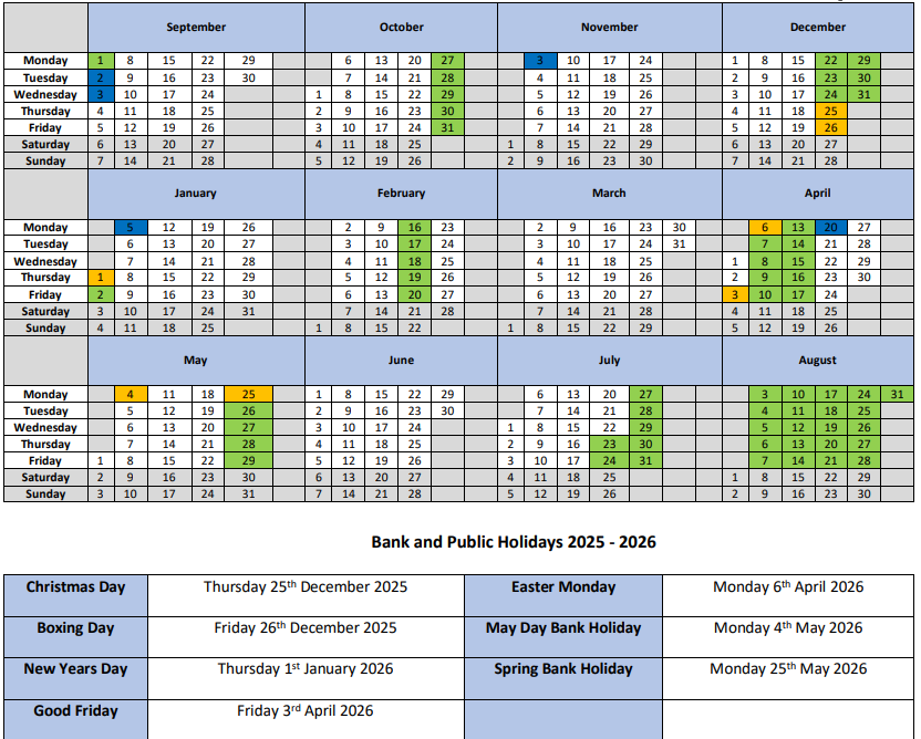 NBA Term Dates screen shot